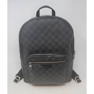 Louis Vuitton Josh Backpack Damier Graphite Black Leather